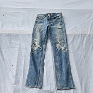 SLVRLAKE Light Blue Distressed Straight Leg Jeans